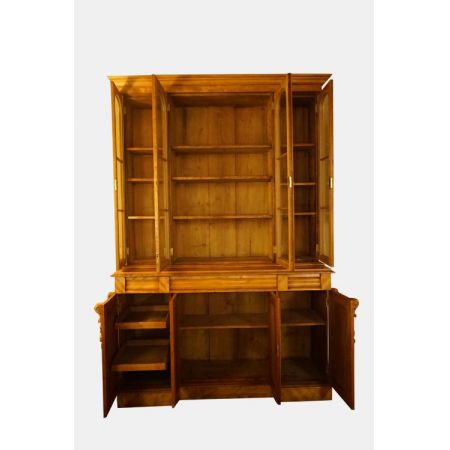 Antiker britischer Nussbaum Birken Bücherschrank can 1850