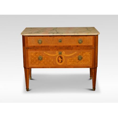 Französische Massivholz Kommode Intarsien original antik ca 1910