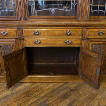 Edwardianischer Eichen Bücherschrank antik englisch ca 1890