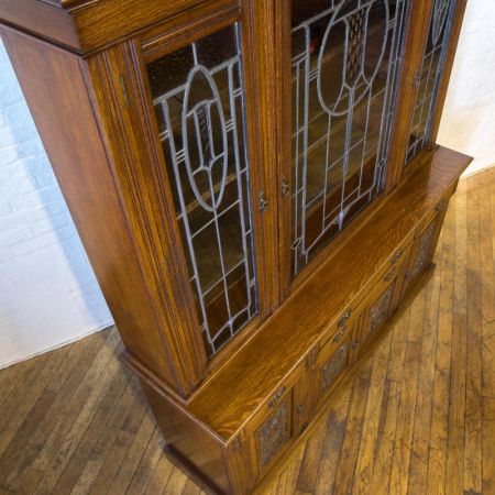 Edwardianischer Eichen Bücherschrank antik englisch ca 1890