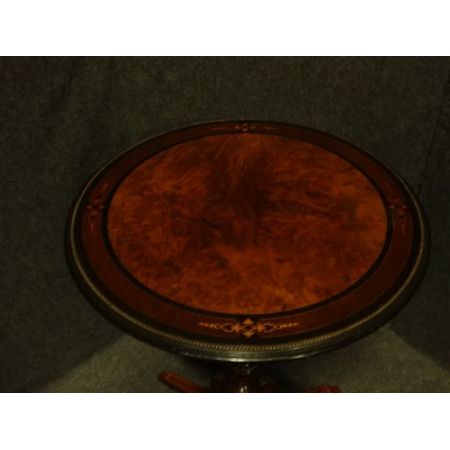 Viktorianischer antiker Beistelltisch Ebenholz Nussbaum Amboyna ca 1880