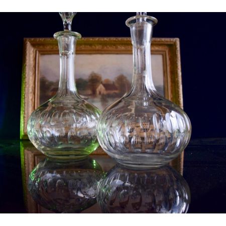 Viktorianische antike Weinkaraffen Glas englisch ca 1880