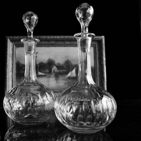 Viktorianische antike Weinkaraffen Glas englisch ca 1880