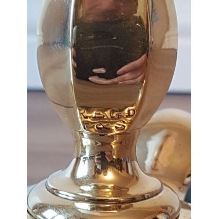 Antike englische Pullman Tischlampe Messing Faraday & Son ca 1910