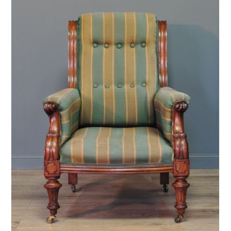 Viktorianischer antiker Sessel Nussbaum Polstersessel englisch ca 1880