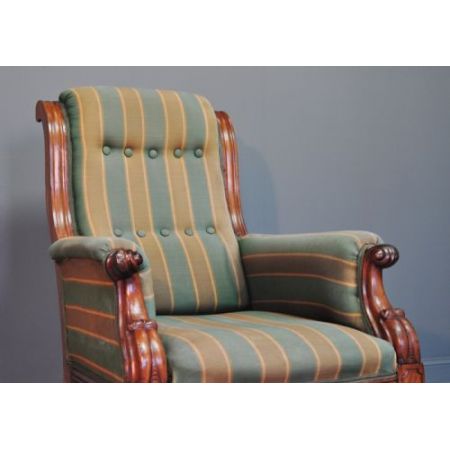 Viktorianischer antiker Sessel Nussbaum Polstersessel englisch ca 1880