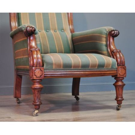 Viktorianischer antiker Sessel Nussbaum Polstersessel englisch ca 1880