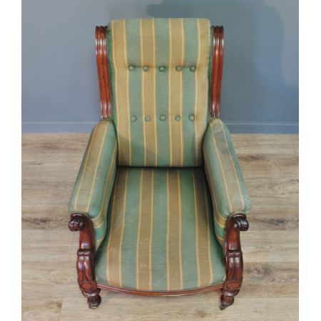 Viktorianischer antiker Sessel Nussbaum Polstersessel englisch ca 1880