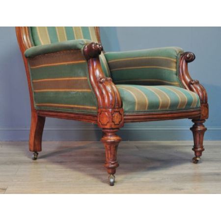 Viktorianischer antiker Sessel Nussbaum Polstersessel englisch ca 1880