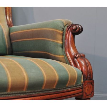 Viktorianischer antiker Sessel Nussbaum Polstersessel englisch ca 1880