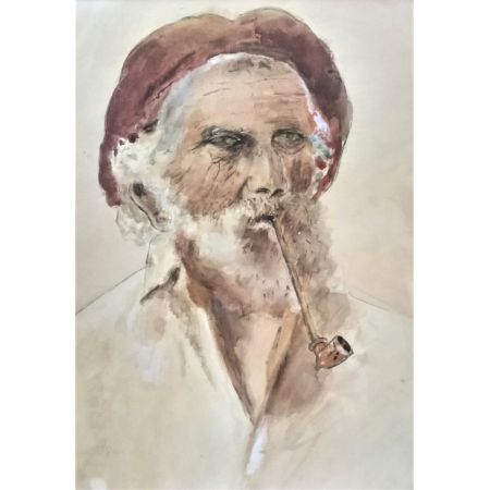 Antikes Bild Gemälde Wasserfarbe Bilderrahmen Glasrahmen englisch ca 1880