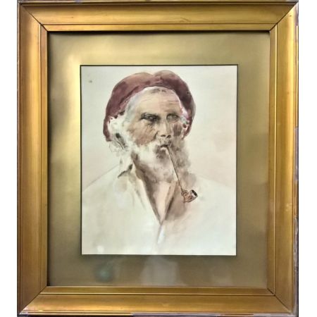 Antikes Bild Gemälde Wasserfarbe Bilderrahmen Glasrahmen englisch ca 1880