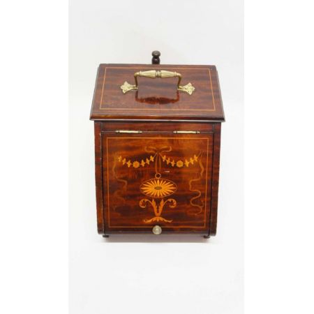 Edwardianische Kohlebox Kohlebehälter Mahagoni antik ca 1890