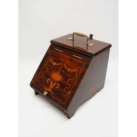 Edwardianische Kohlebox Kohlebehälter Mahagoni antik ca 1890