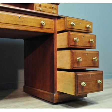 Edwardianischer antiker Mahagoni Schreibtisch englisch ca 1900