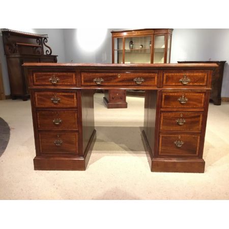 Edwardianischer antiker Mahagoni Schreibtisch englisch ca 1900