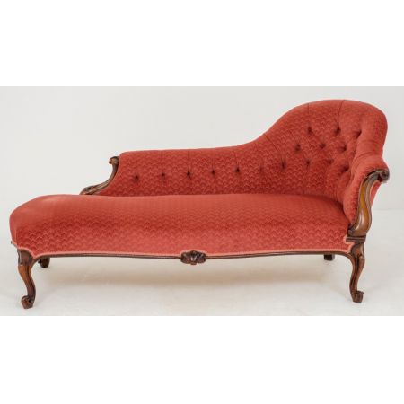 Viktorianische Palisander Chaise Longue Stoff antik ca 1860