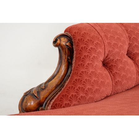 Viktorianische Palisander Chaise Longue Stoff antik ca 1860