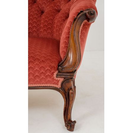 Viktorianische Palisander Chaise Longue Stoff antik ca 1860