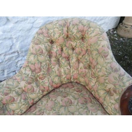 Viktorianische Palisander Chaiselongue Stoff original antik ca 1860