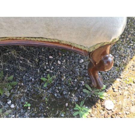 Antike viktorianische Chesterfield Chaiselongue Palisander Stoff englisch ca 1850