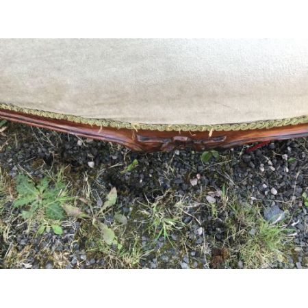 Antike viktorianische Chesterfield Chaiselongue Palisander Stoff englisch ca 1850