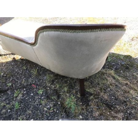 Antike viktorianische Chesterfield Chaiselongue Palisander Stoff englisch ca 1850