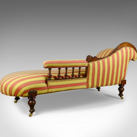 Antike viktorianische Chaise Longue Mahagoni englisch ca 1870