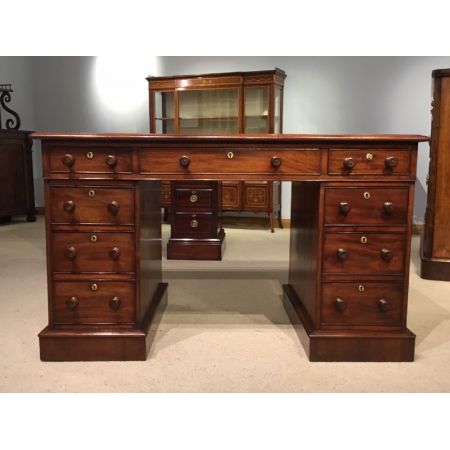 Viktorianischer antiker Mahagoni Schreibtisch englisch ca 1880