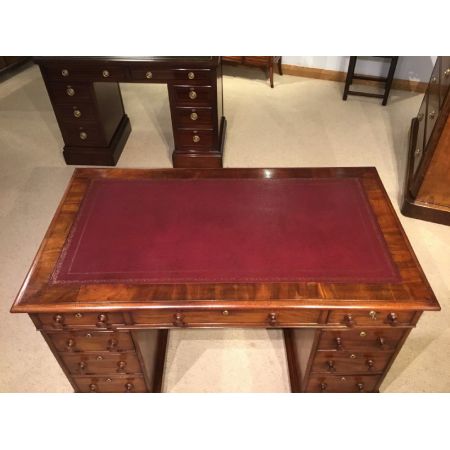 Viktorianischer antiker Mahagoni Schreibtisch englisch ca 1880
