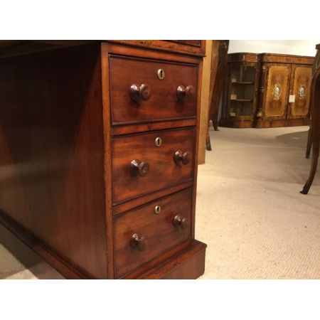 Viktorianischer antiker Mahagoni Schreibtisch englisch ca 1880