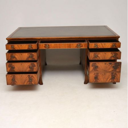 Antiker englischer Mahagoni Schreibtisch Partnerschreibtisch ca 1930