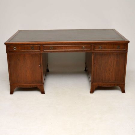 Antiker englischer Mahagoni Schreibtisch Partnerschreibtisch ca 1930