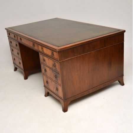 Antiker englischer Mahagoni Schreibtisch Partnerschreibtisch ca 1930