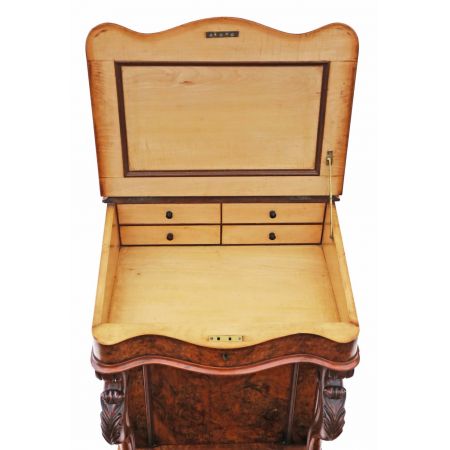 Viktorianischer Davenport Schreibtisch Nussbaum antik englisch ca 1870