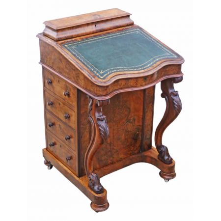 Viktorianischer Davenport Schreibtisch Nussbaum antik englisch ca 1870