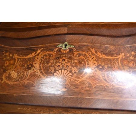 Französischer antiker Massivholz Sekretär Damenschreibtisch ca 1890