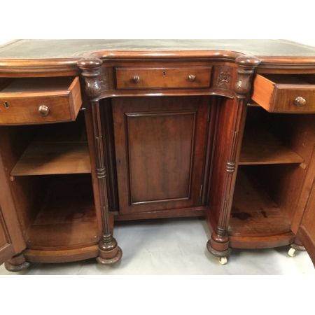 Viktorianischer antiker Mahagoni Schreibtisch englisch ca 1850