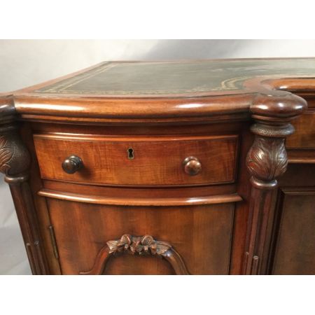 Viktorianischer antiker Mahagoni Schreibtisch englisch ca 1850