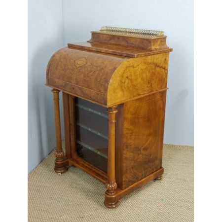 Antiker viktorianischer Nussbaum Davenport Schreibtisch ca 1850