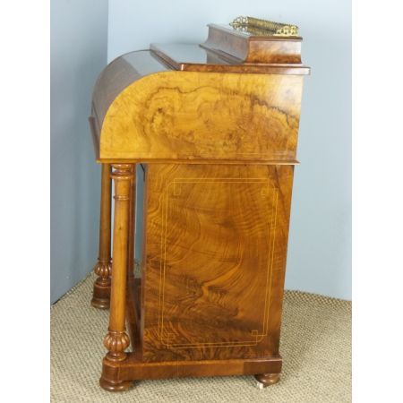 Antiker viktorianischer Nussbaum Davenport Schreibtisch ca 1850