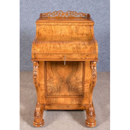 Viktorianischer antiker Davenport Schreibtisch Nussbaum ca 1850