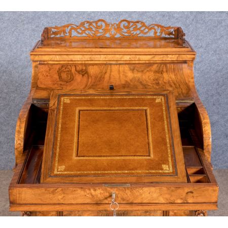 Viktorianischer antiker Davenport Schreibtisch Nussbaum ca 1850