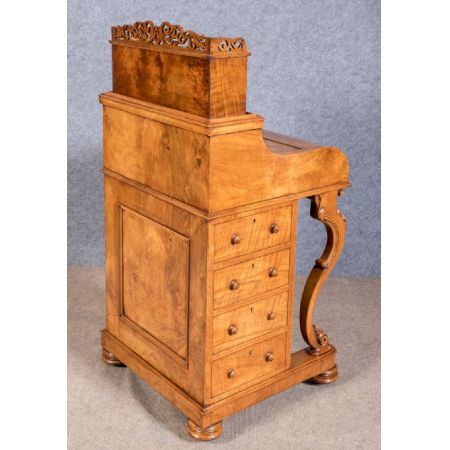 Viktorianischer antiker Davenport Schreibtisch Nussbaum ca 1850