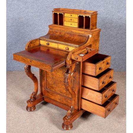 Viktorianischer Davenport Schreibtisch Nussbaum antik ca 1880