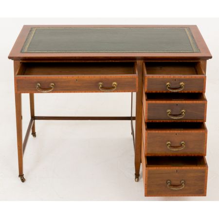 Antiker britischer Sheraton Revival Schreibtisch Mahagoni ca 1890