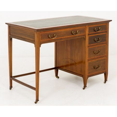 Antiker britischer Sheraton Revival Schreibtisch Mahagoni ca 1890