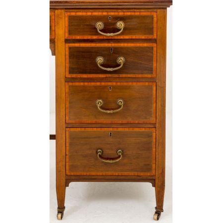 Antiker britischer Sheraton Revival Schreibtisch Mahagoni ca 1890