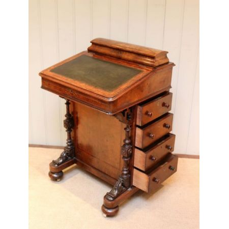 Viktorianischer Davenport Nussbaum Schreibtisch antik ca 1880