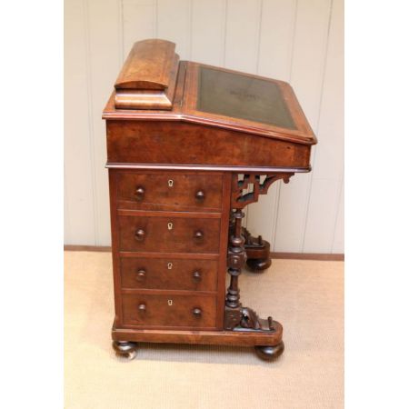 Viktorianischer Davenport Nussbaum Schreibtisch antik ca 1880